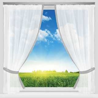 arsvita Gardinenset mit Stangendurchzug, Satin, 140x120 cm -