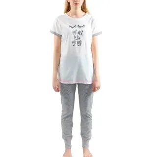 Esprit Anna Pyjamas Set Schwarz/Weiß Baumwolle 40 Damen
