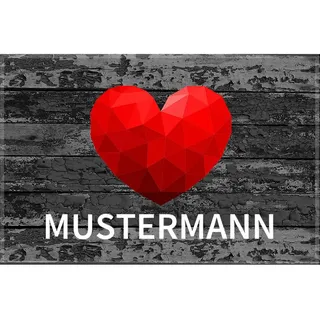 Manutextur Fußmatte mit Namen - Motiv Home mit Herz - viele Daheim-Motive - Schmutzfangmatte personalisiert - Größe 50x80 cm - persönliches & individuelles Geschenk