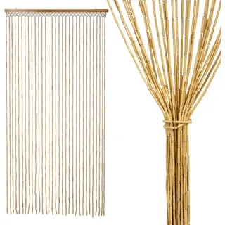 Spetebo Perlenvorhang Dekorativer Türvorhang im Retro Stil mit 31 Strängen 180 x 90 cm (1 St), Hakenaufhängung, halbtransparent, Holz, Holzperlenvorhang im Boho Chic Design