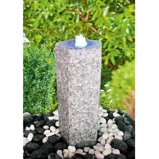 Interline Garten/Terrassen Brunnen Granit Set "Quintus LED", weiß