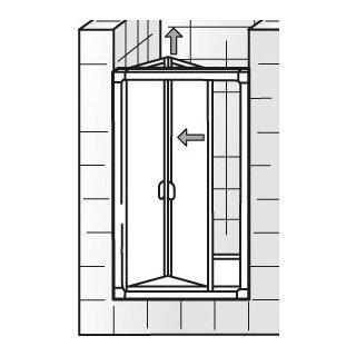 HSK Favorit Falttür, 2-teilig nach innen öffnend, 90cm, weiss, Echtglas