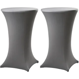 Trutzholm 2er Set Stehtischhusse Stretch Anthrazit Partytisch Bistrotisch 80cm