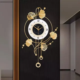 TOHOOYO Moderne Wanduhr, dekorative Pendeluhr für das Wohnzimmer, geräuschlos, batteriebetrieben, übergroße runde Moderne Wanduhr für Schlafzimmer, Bauernhaus, Büro-Wanddekoration / 27,5 x 16,5 Zoll