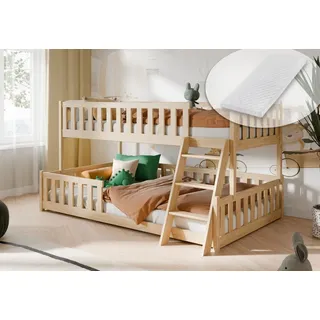 Kids Collective Etagenbett Kids Collective 120 x 200 cm Kiefer massiv natur beige