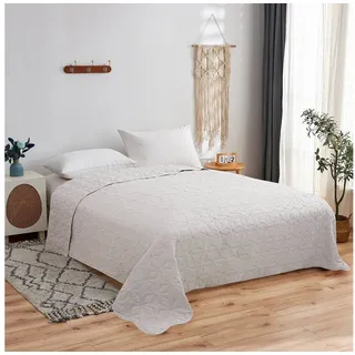 Bestlivings Tagesdecke 220x240 cm, mit Steppung in diversen Designs grau|silberfarben