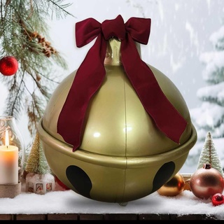 Groß Glocken Weihnachtskugeln, Aufblasbar Kugeln Weihnachtsdeko Glocke mit Schleife Weihnachten Ball, Weihnachtskugel Party Weihnachtsbaum Deko Geschenk (60cm)
