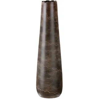 GILDE Keramik Vase Wave XXL - Dekovase wasserdicht Höhe 70 cm braun - Dekoration Wohnzimmer - europäische Herstellung