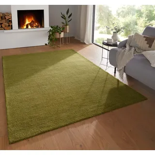 Taracarpet Teppich Georgia Gabbeh Loom Wollteppich strapazierfähiger Schurwollteppich fürs Wohnzimmer, Schlafzimmer und Esszimmer grün 080x150 cm