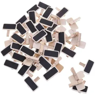50 Mini-tafeln, Kreidetafeln Aus Holz Mit Fotoclips, Rechteck-me
