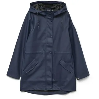 VERO MODA Damen Regenjacke VMMalou wasserabweisender Parka mit Kapuze 10266982 navy blazer M - M
