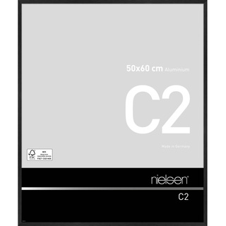 Nielsen C2 Aluminium-Bilderrahmen - struktur-schwarz matt - Rahmen: 50,8 x 60,8 cm - für Bilder bis 50 x 60 cm