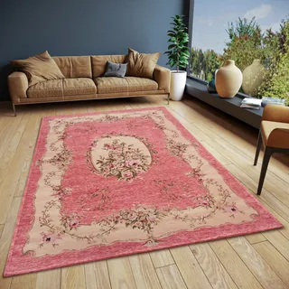 Teppich HANSE HOME "Asmaa" Teppiche Gr. B/L: 150 cm x 220 cm, 5 mm, 1 St., rosa (rosa,beige) Orientalische Muster Boho-Style, Anti-Rutsch, Vintage, Wohnzimmer, Flur, Schlafzimmer