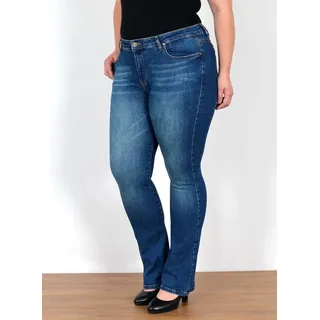 ESRA Bootcut-Jeans Stretch Jeans Damen High Waist Bootcut Jeans bis Übergröße Plus Size Wide Leg Jeans Damen Bootcut Schlaghose Damen Jeans Flared High Waist blau 54