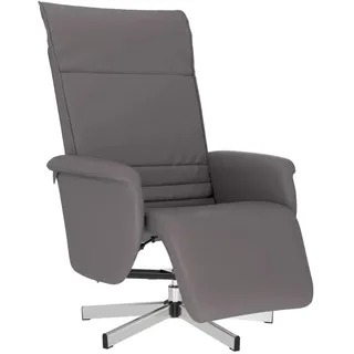 vidaXL Relaxsessel mit Fußteil Kunstleder 86,5 x 107,5 x 86,5 cm Grau drehbar