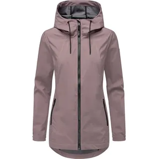 Ragwear Damen Lange Übergangsjacke wasserdichter und atmungsaktiver Kurzmantel mit Verstellbarer Kapuze Zuzka Sport YOUMODO Mauve Gr. L - L