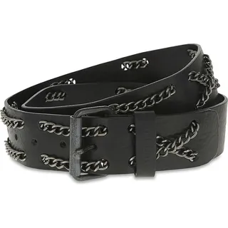 Diesel B-FLOWW Belt Gürtel Herren Echtleder Schwarz (Schwarz, 95 cm) - 95