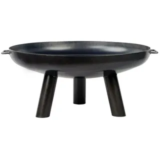 Gardener Feuerschale 117 – schwarz, aus Rohstahl, mit Grillfunktion – 3 Größen Ø 70 cm x 38 cm