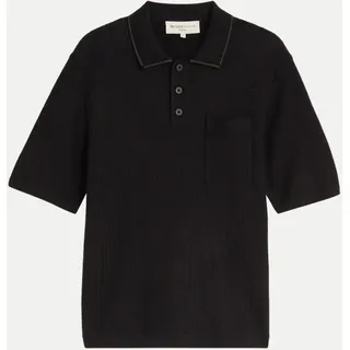 Tom Tailor Relaxed Fit Strick-Poloshirt schwarz M