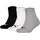 Socken Plain Quarter 3er Pack Schwarz/Weiß/Grau 35-38