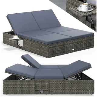 CASARIA Sonnenliege 200 x 160 x 33 cm Grau/Anthrazit