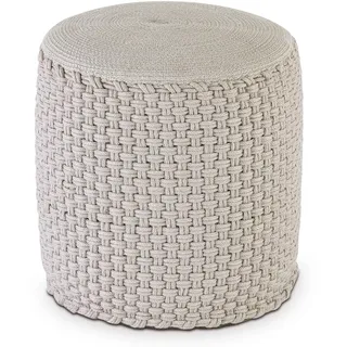 Amago home Merino Pouf Sitzhocker Silbergrau ø40 H45cm