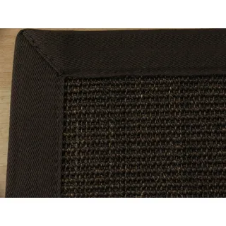 Astra Sisal Teppich Manaus mit Bordüre Farbe dunkel braun Coffee 100% Sisal - 18 Größen, Größe: 80x160 cm