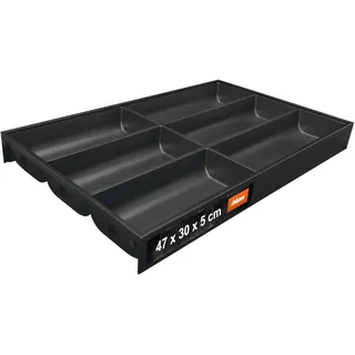 Blum AMBIA-LINE Besteckkasten mit Soft-Touch | Premium Schubladen-Organizer für moderne Küchenschublade & Schrank | schützt, sortiert & ordnet Besteck und Küchenhelfer | 47×30×5 cm | Grau/Weiß