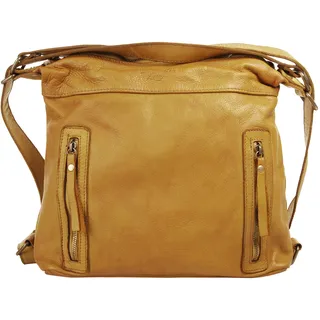 Shopper SAMANTHA LOOK Gr. B/H/T: 34 cm x 31 cm x 15 cm onesize, gelb Damen Taschen Handtaschen echt Leder, Made in Italy