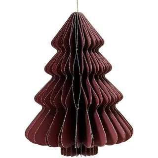 Kaemingk Weihnachtsfigur Weihnachtsbaum Tanne Papier rot