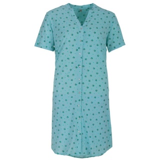 zeitlos Nachthemd Nachthemd Kurzarm - Blüten Knopfleiste grün XL