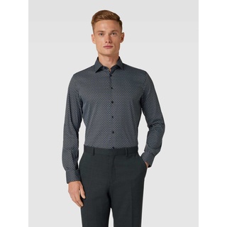 Business-Hemd mit Allover-Muster Modell 'Light', Oliv, 43