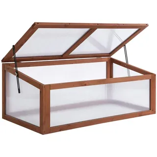 Outsunny Frühbeet Holz, Mini Gewächshaus 100 x 65 x 40 cm,