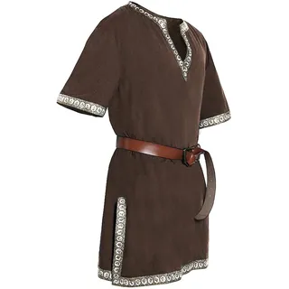 Generisch Mittelalter Tunika Herren 6XL, 4XL, M Leinen Kurzarm Blue, Black Einfarbig Sommer Freizeit (Casual) Männer Hemd, Tunika