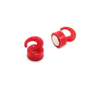 Rote Kunststoff Mini - Magnethaken Für Kühlschrank, Büro, Whiteboard, Notizboard 12mm x 20mm Hoch - 1kg Zug - Pack von 2