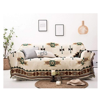 YAOTT Oriental Ethno-Stil Geometrie Ethnisch Zwei Seiten Gestrickte Decke Sofabezug Handtuchüberwurf Decke Teppich Dicker Überwurfdecke Strickdecke für Bett Couch Stuhl 1 180 * 340