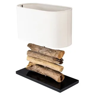 Levandeo® Nachttischlampe, Tischlampe aus Treibholz H42cm Leuchte Lampe Nachtlicht Holzlampe