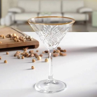 Pasabahce 440176 Timeless Martiniglas, Cocktailschale, Cocktailglas, 230ml, Glas, transparent/gold, 4 Stück