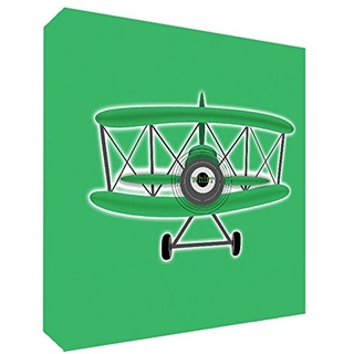 Feel Good Art Leinwand auf Rahmen Art Wandtattoo, moderner Stil/illustrativen Flugzeug Sport-von damals grün 25 x 25 x 4 cm klein