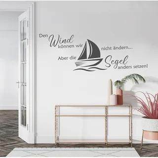 tjapalo® a45 Wandtattoo Motivation Wandsprüche Wandspruch Wandtattoo Büro Motivationssprüche Wandtattoo Wohnzimmer motivationsspruch wand deko Büro, Farbe: dunkelgrau, Größe: B58xH20cm