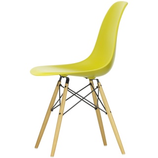 Vitra - Eames Plastic Side Chair DSW, Ahorn gelblich / senf (Filzgleiter weiß)