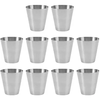 Luxshiny Trinkbecher aus Edelstahl: 10 Stück 100 Ml Kaffeebecher Teetasse Weinbecher Camping Kochgeschirr Metall Milchbecher für Rucksacktouren Camping Bier Kaffee
