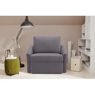 DOMO. collection Sessel Relax, Dauerschläfer, Boxspring Sofa mit Schlaffunktion, Schlafsessel, Gästebett, Schlafsofa 108 x 96 x 86 cm (BxTxH), grau