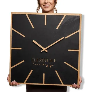 Flexistyle Moderne große Wanduhr 60,0 cm Exact ECO Schwarz