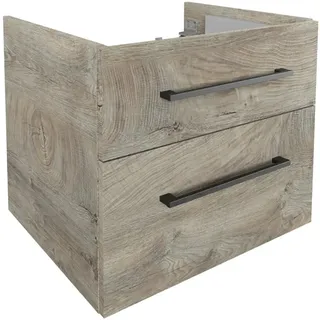 Fackelmann Waschtischunterschrank 2 Schubladen 60 x 50,9 x 48,8 cm Eiche Natur