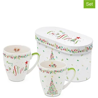 ppd 2er-Set: Jumbotassen "Turnowsky's X-Mas" in Weiß - 350 ml