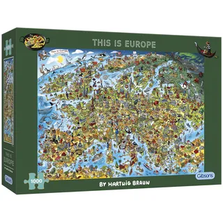 This is Europe 1000 Piece Jigsaw Puzzle | Sustainable Puzzle for Adults | Premium 100% Recycled Board | Great Gift for Adults | Gibsons Games