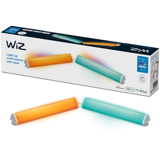WiZ Light Bar Tischleuchte Tunable White and Color, dimmbar, 16 Mio. Farben, smarte Steuerung per App/Stimme über WLAN, Doppelpack