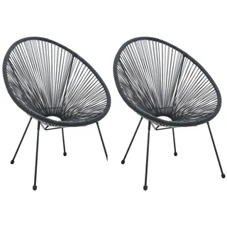 Möbilia Gartenstuhl 73 x 73 x 88 cm schwarz 2 St.
