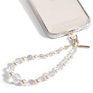 Case-Mate Handykette mit Kristallen & Perlen – Abnehmbares Schlüsselband Handy-Umhängeband/Handgelenkschlaufe – Handy Charm-Griff – iPhone 14/ iPhone 13/ kompatibel mit jedem smartphone–Crystal Pearl